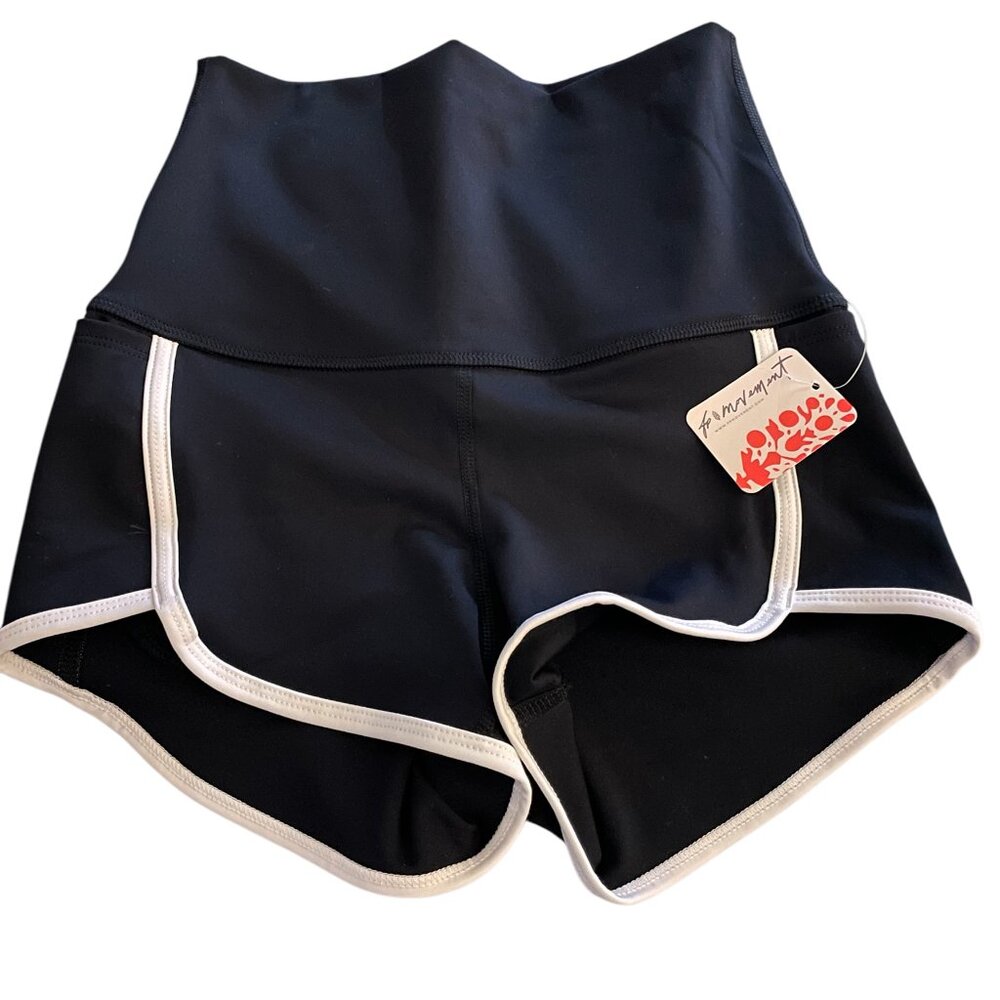 NWT Free People FP Movement Island Time Shorts XS Black White $48 - Picture 5 of 13